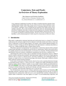 Conjectures, Tests and Proofs: An Overview of Theory Exploration