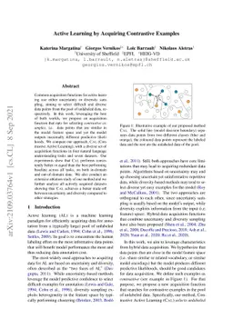 Active Learning by Acquiring Contrastive Examples