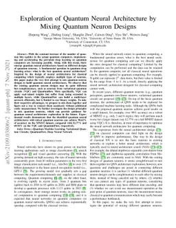 Exploration of Quantum Neural Architecture by Mixing Quantum Neuron
  Designs