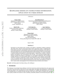 Knowledge mining of unstructured information: application to
  cyber-domain