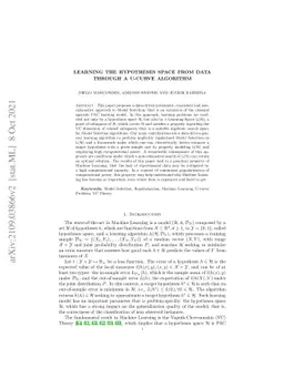 Learning the hypotheses space from data through a U-curve algorithm