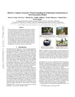 Retrieve, Caption, Generate: Visual Grounding for Enhancing Commonsense
  in Text Generation Models