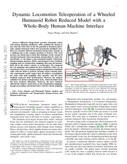 Dynamic Locomotion Teleoperation of a Wheeled Humanoid Robot Reduced
  Model with a Whole-Body Human-Machine Interface