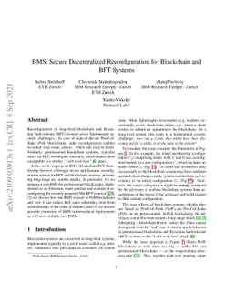 BMS: Secure Decentralized Reconfiguration for Blockchain and BFT Systems