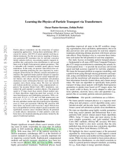 Learning the Physics of Particle Transport via Transformers