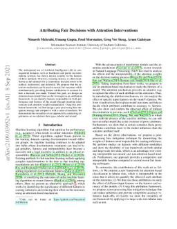 Attributing Fair Decisions with Attention Interventions