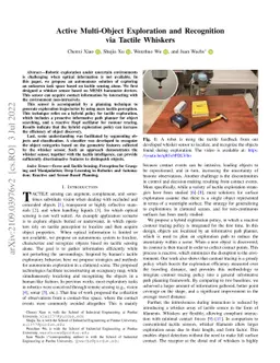 Active Multi-Object Exploration and Recognition via Tactile Whiskers