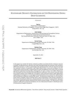 Stationary Density Estimation of Itô Diffusions Using Deep Learning