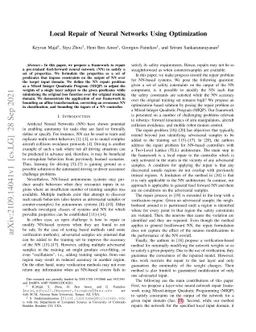 Local Repair of Neural Networks Using Optimization