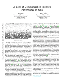 A Look at Communication-Intensive Performance in Julia