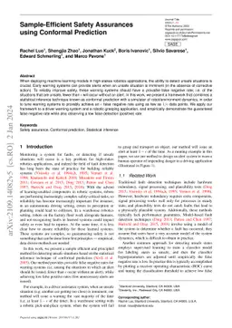 Sample-Efficient Safety Assurances using Conformal Prediction