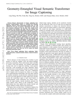 Geometry-Entangled Visual Semantic Transformer for Image Captioning