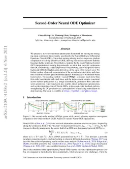 Second-Order Neural ODE Optimizer