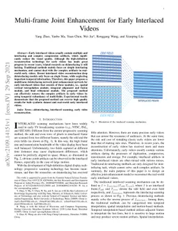 Multi-frame Joint Enhancement for Early Interlaced Videos