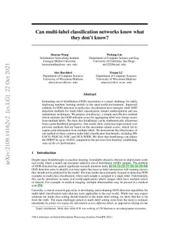 Can multi-label classification networks know what they don't know?