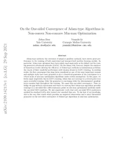 On the One-sided Convergence of Adam-type Algorithms in Non-convex
  Non-concave Min-max Optimization