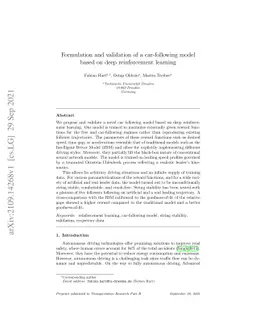 Formulation and validation of a car-following model based on deep
  reinforcement learning