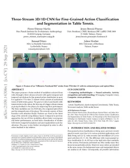 Three-Stream 3D/1D CNN for Fine-Grained Action Classification and
  Segmentation in Table Tennis