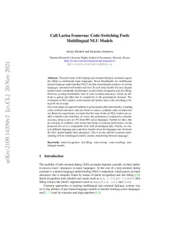 Call Larisa Ivanovna: Code-Switching Fools Multilingual NLU Models