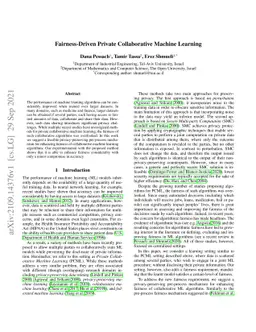 Fairness-Driven Private Collaborative Machine Learning