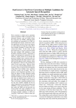 FastCorrect 2: Fast Error Correction on Multiple Candidates for
  Automatic Speech Recognition