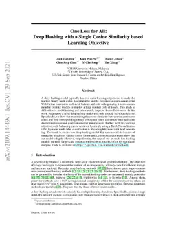 One Loss for All: Deep Hashing with a Single Cosine Similarity based
  Learning Objective