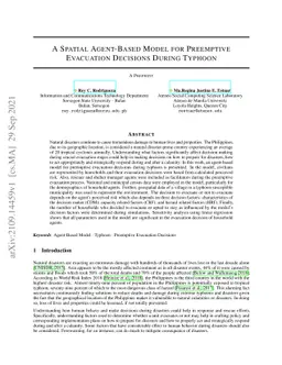 A Spatial Agent-Based Model for Preemptive Evacuation Decisions During
  Typhoon