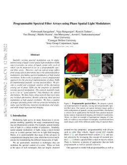 Programmable Spectral Filter Arrays using Phase Spatial Light Modulator