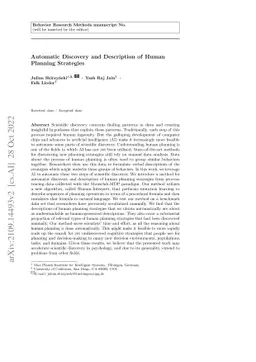 Automatic Discovery and Description of Human Planning Strategies