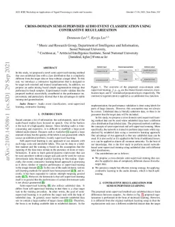 Cross-domain Semi-Supervised Audio Event Classification Using
  Contrastive Regularization