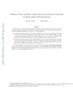 Sublinear Time and Space Algorithms for Correlation Clustering via
  Sparse-Dense Decompositions