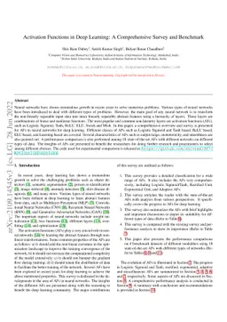 Activation Functions in Deep Learning: A Comprehensive Survey and
  Benchmark