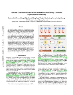 Towards Communication-Efficient and Privacy-Preserving Federated
  Representation Learning