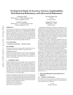 An Empirical Study of Accuracy, Fairness, Explainability, Distributional
  Robustness, and Adversarial Robustness