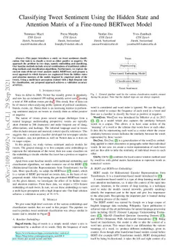 Classifying Tweet Sentiment Using the Hidden State and Attention Matrix
  of a Fine-tuned BERTweet Model
