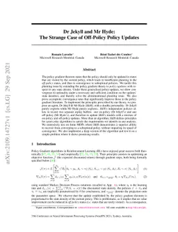 Dr Jekyll and Mr Hyde: the Strange Case of Off-Policy Policy Updates