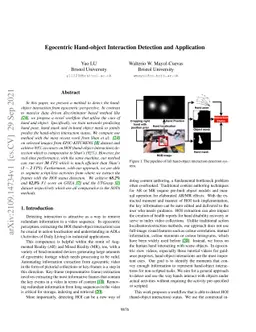 Egocentric Hand-object Interaction Detection and Application