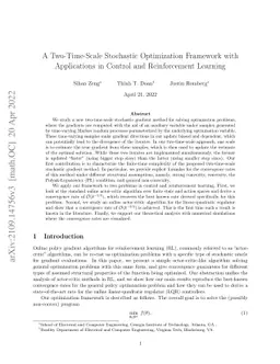 A Two-Time-Scale Stochastic Optimization Framework with Applications in
  Control and Reinforcement Learning
