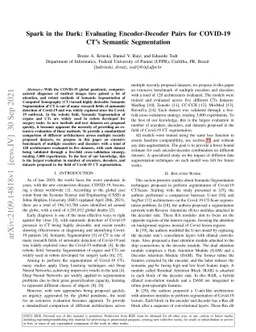 Spark in the Dark: Evaluating Encoder-Decoder Pairs for COVID-19 CT's
  Semantic Segmentation