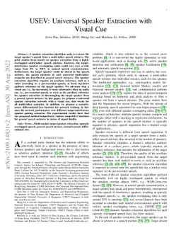 USEV: Universal Speaker Extraction with Visual Cue