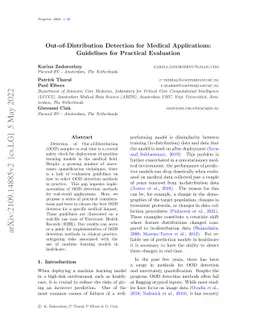 Out-of-Distribution Detection for Medical Applications: Guidelines for
  Practical Evaluation
