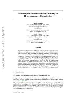 Genealogical Population-Based Training for Hyperparameter Optimization