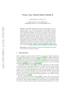 Prune Your Model Before Distill It