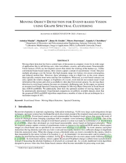 Moving Object Detection for Event-based vision using Graph Spectral
  Clustering
