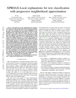 XPROAX-Local explanations for text classification with progressive
  neighborhood approximation