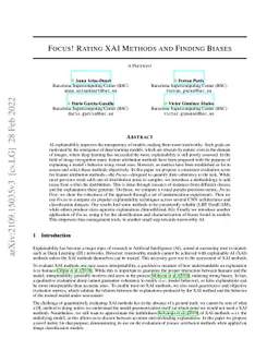 Focus! Rating XAI Methods and Finding Biases