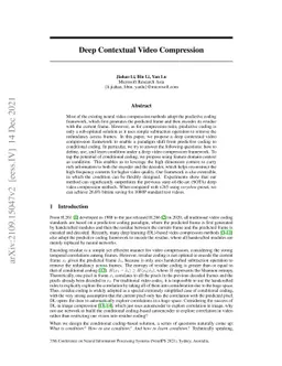 Deep Contextual Video Compression