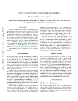 Fine-tuning wav2vec2 for speaker recognition