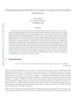 Compositional generalization in semantic parsing with pretrained
  transformers