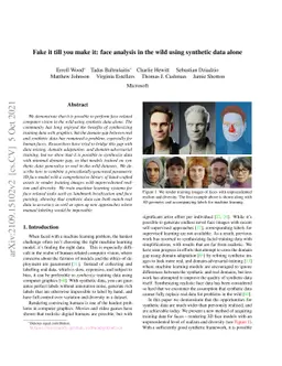 Fake It Till You Make It: Face analysis in the wild using synthetic data
  alone